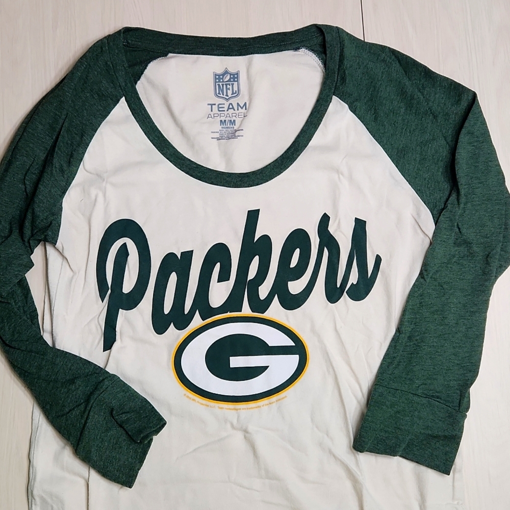 Green Bay Packers 🧀 Raglan Tee 💚 Sz M 🏈NFL🏈